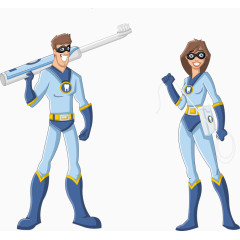 矢量牙齿宣传超人