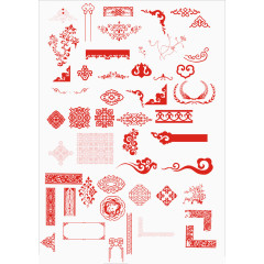 红色中式花纹