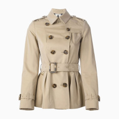 羊毛混纺短款风衣