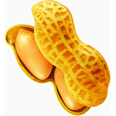 金色花生毛笔字素材