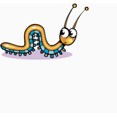 卡通毛毛虫黄蓝