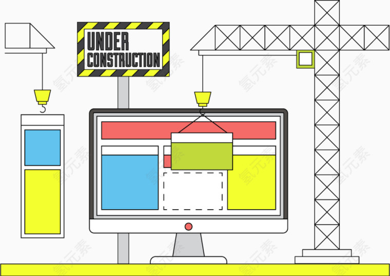 矢量图工程起重机