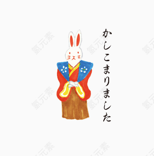 日式传统吉祥物兔神