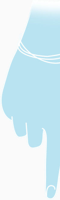 手指 向下 透明白色