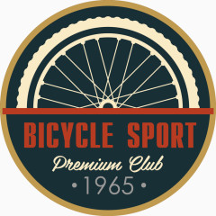 欧洲旧式自行车轮胎主题圆形邮票