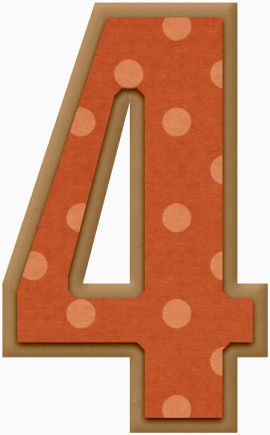 橙色波点数字4