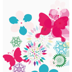 矢量花纹蝴蝶背景