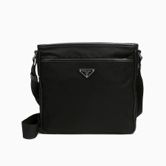 普拉达男士黑色单肩休闲包