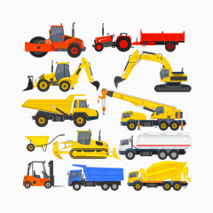 卡通铲车矢量素材