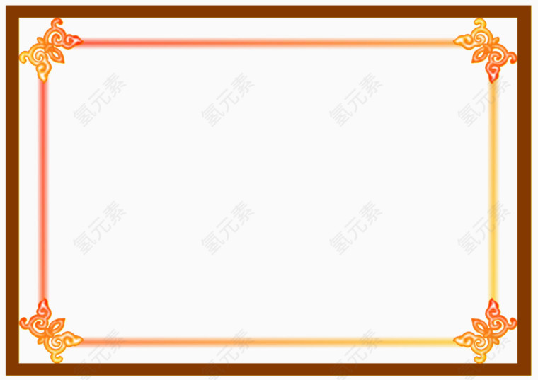 棕色彩条框素材