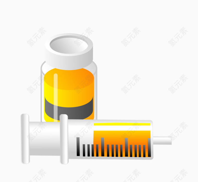 立体医疗彩色注射器
