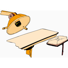 卡通黄色手术台矢量