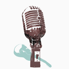 手绘板麦克风话筒吉他素材