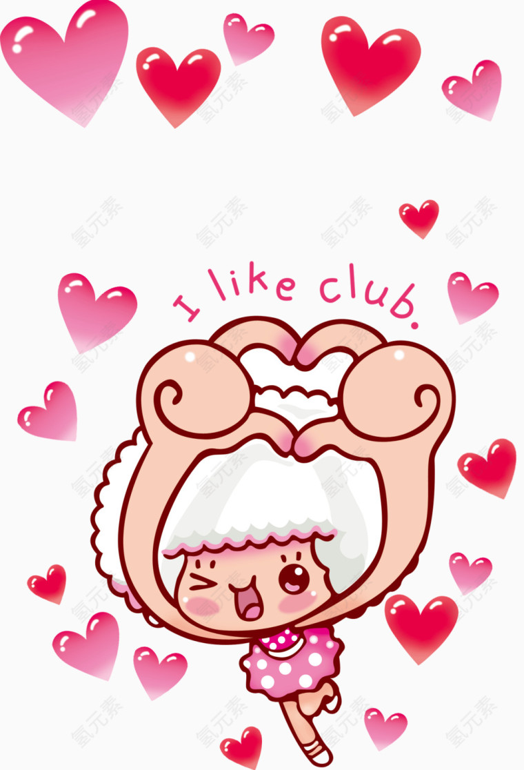 可爱卡通爱心小羊