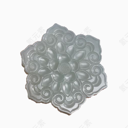 明代和田籽玉花瓣如意纹将军扣