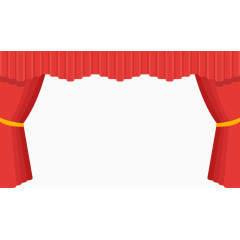 矢量红色拉幕