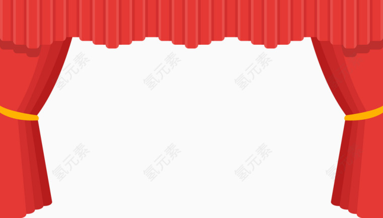 矢量红色拉幕