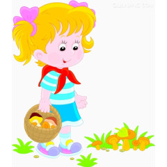 卡通小孩蘑菇素材