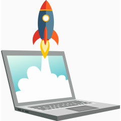 矢量手绘笔记本电脑