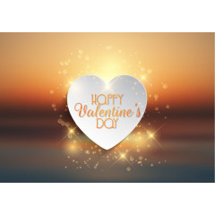 金色夕阳情人节贺卡矢量素材