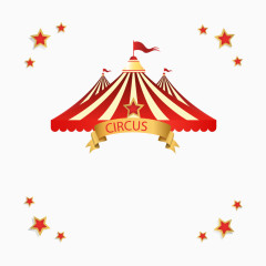 矢量手绘马戏团顶棚