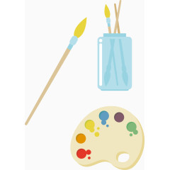 矢量手绘美术用品