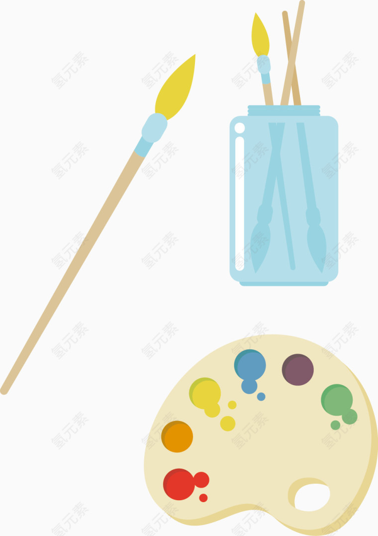 矢量手绘美术用品