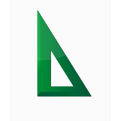 矢量绿色三角板儿童三角板尺子