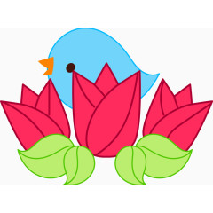 可爱儿童风格小鸟矢量图