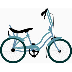 矢量手绘蓝色自行车