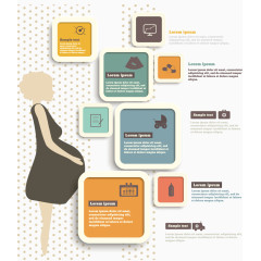 扁平化数据分析图表孕妇元素