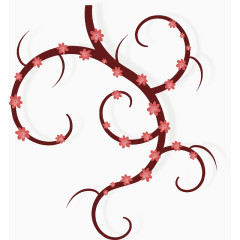 挂满花朵的枝条