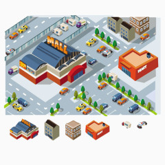 卡通城市素材房地产素材