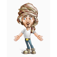 卡通手绘中东阿拉伯男人