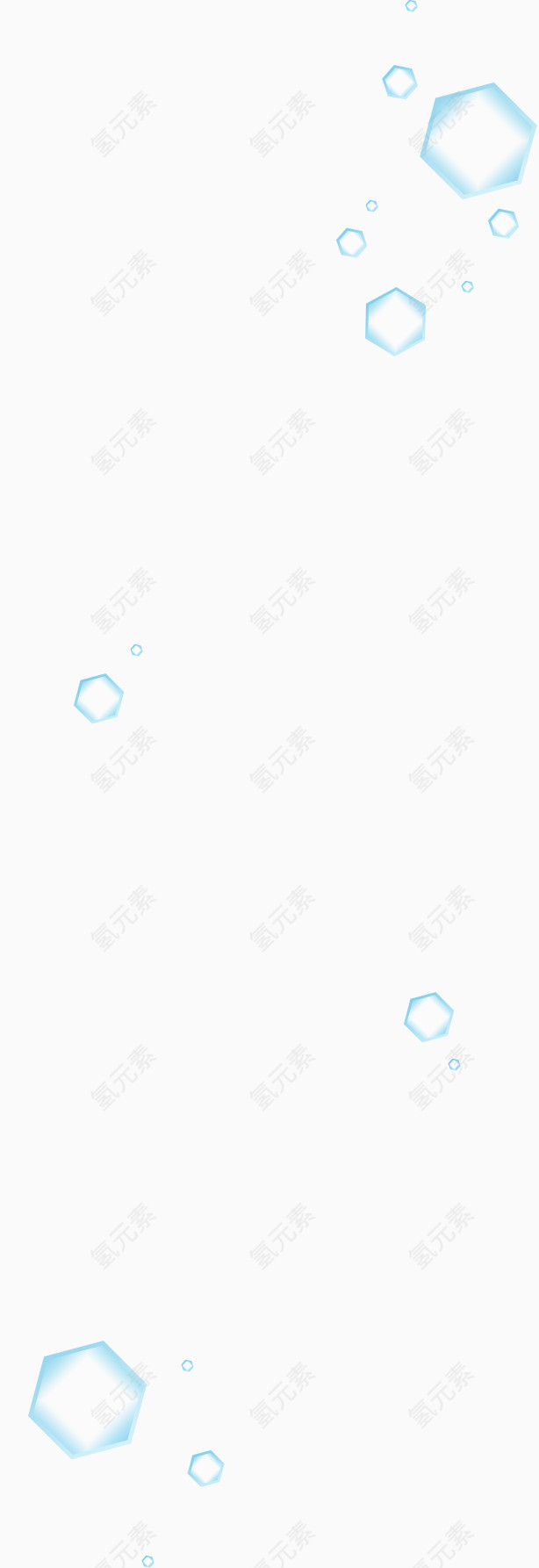 蓝色六边形漂浮素材