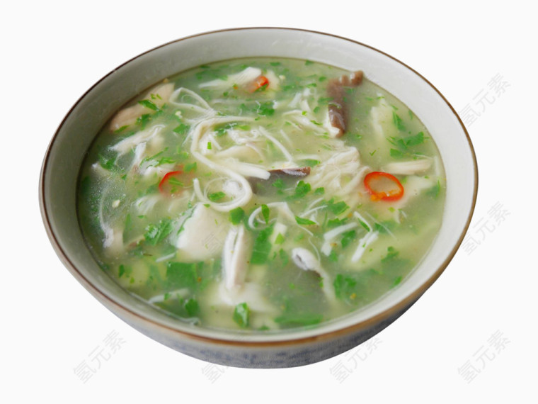 鸡枞青菜羹免抠素材