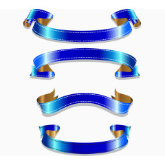 矢量蓝色渐变标签横幅华丽