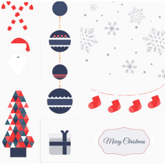 圣诞元素组合背景矢量素材
