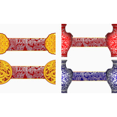 中国风青花瓷标题栏矢量