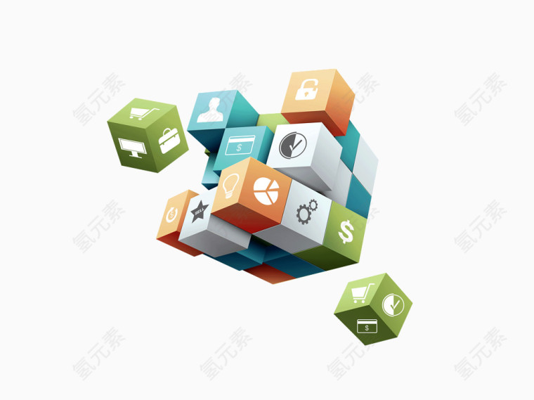 数码科技立体方块