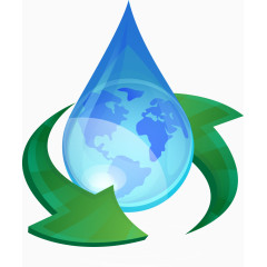 矢量手绘水滴地球