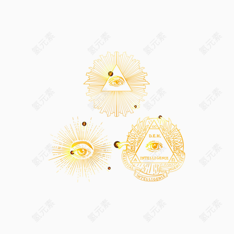 精美占卜元素花纹矢量素材