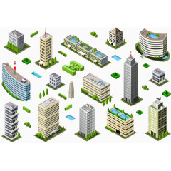 商业大楼等距建筑图片