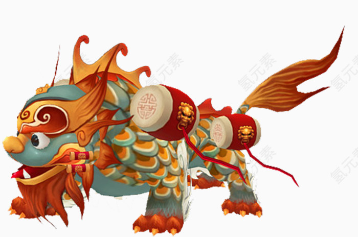 呆萌年兽png素材