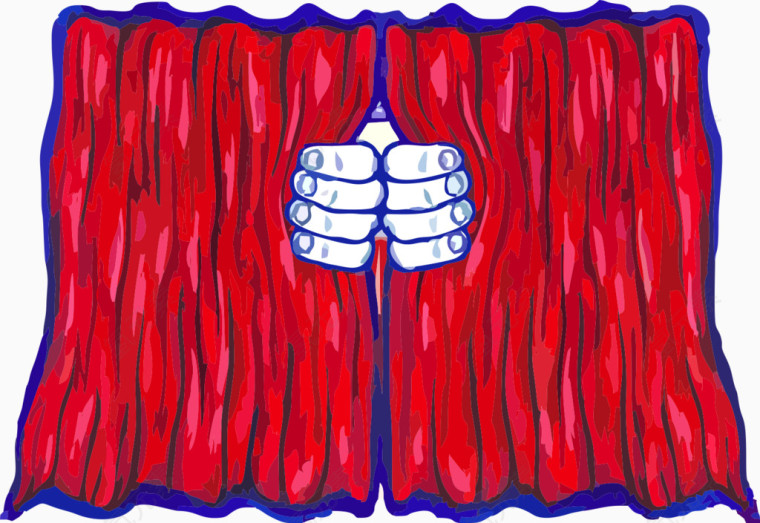 手绘拉开序幕帘