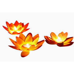 三盏河灯图片素材