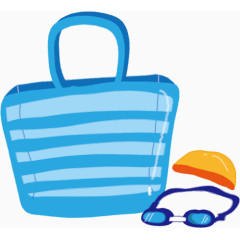 卡通手绘蓝色包包