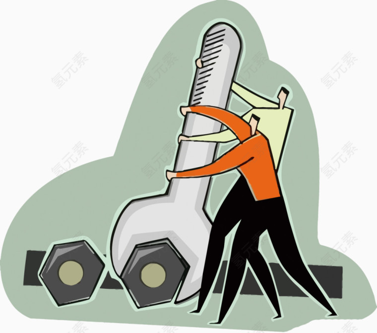 矢量合作拧螺丝