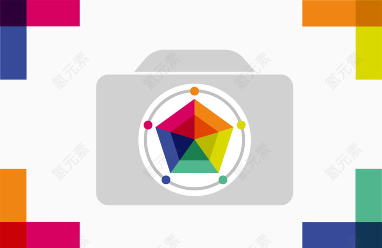 简约彩色摄影展logo矢量图