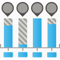 矢量PPT设计创意柱形标签数据图表